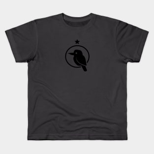 Stylized silhouette of Kookaburra in black ink Kids T-Shirt